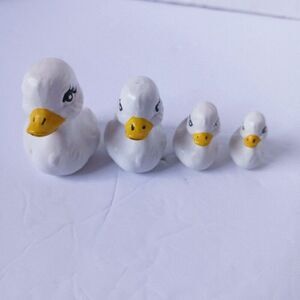 4 Vintage Hand Painted Mini Ceramic Ducks